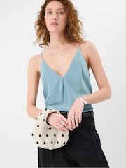 Accessorize Cream Polka Dot Beaded Handheld Bag - Image 3 of 3