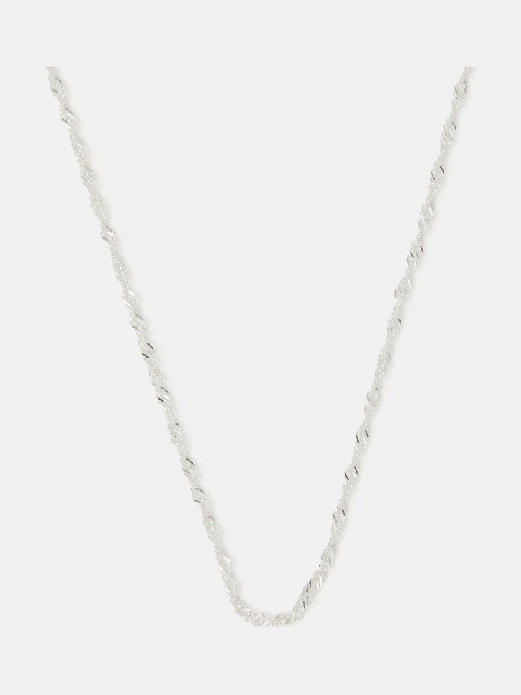 Buy Accessorize Silver Sterling Silver Twisted Chain Necklace from
