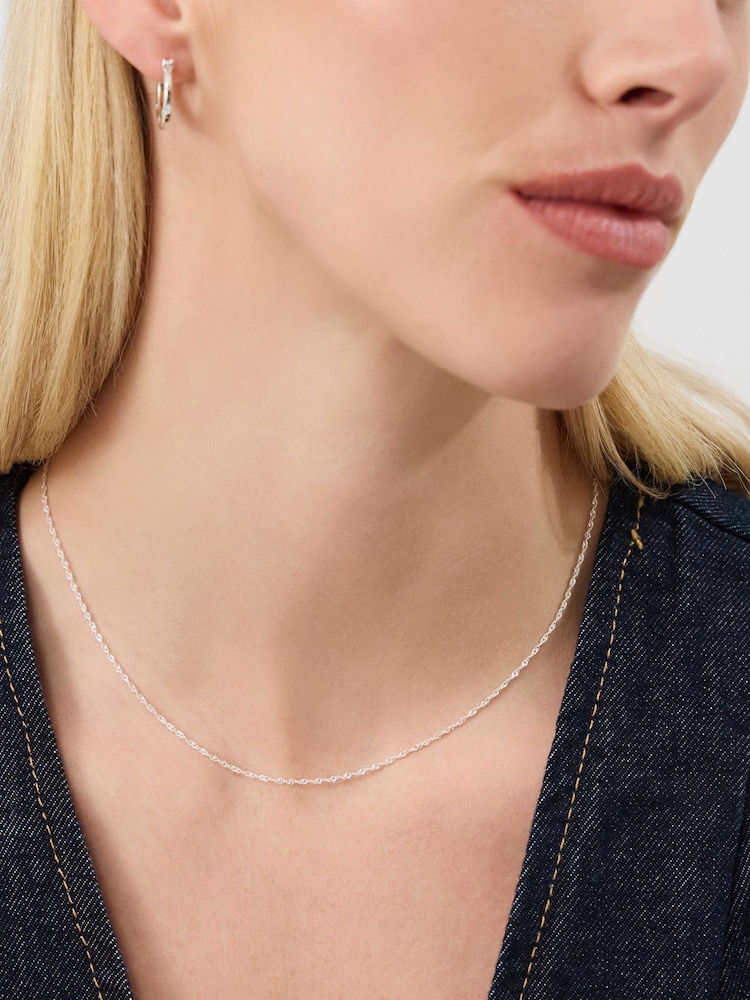 Accessorize Silver Sterling Silver Twisted Chain Necklace - Image 2 of 2