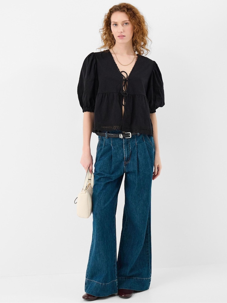 Accessorize Puff Sleeve Tie Front Blouse - Bild 2 von 4