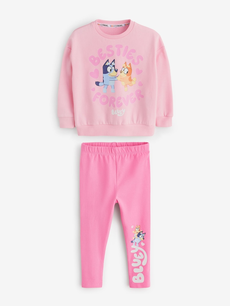 Brand Threads Pink Bluey Girls Jogger Daywear Set - Image 1 of 6 Brand Threads Pink Bluey Girls Jogger Daywear Set - Image 1 of 6