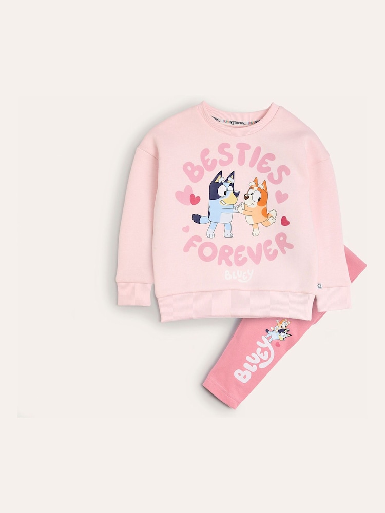 Brand Threads Pink Bluey Girls Jogger Daywear Set - Image 2 of 6 Brand Threads Pink Bluey Girls Jogger Daywear Set - Image 2 of 6