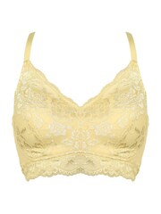 Pour Moi Yellow Love To Lounge Lace And Modal Rib Non Wired Bra - Image 3 of 4