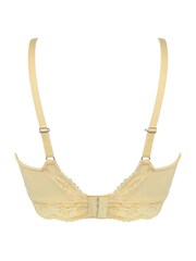 Pour Moi Yellow Love To Lounge Lace And Modal Rib Non Wired Bra - Image 4 of 4