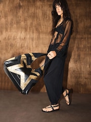 Rockett St George Black & Gold Star Spliced Shoulder Bag - Image 4 of 9