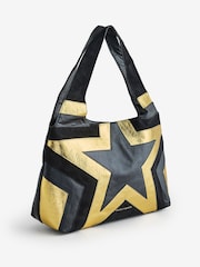 Rockett St George Black & Gold Star Spliced Shoulder Bag - Image 5 of 9