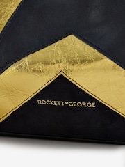 Rockett St George Black & Gold Star Spliced Shoulder Bag - Image 8 of 9