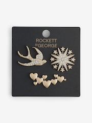 Rockett St George Gold Tone Sparkle Brooches 3 Pack - Image 7 of 7