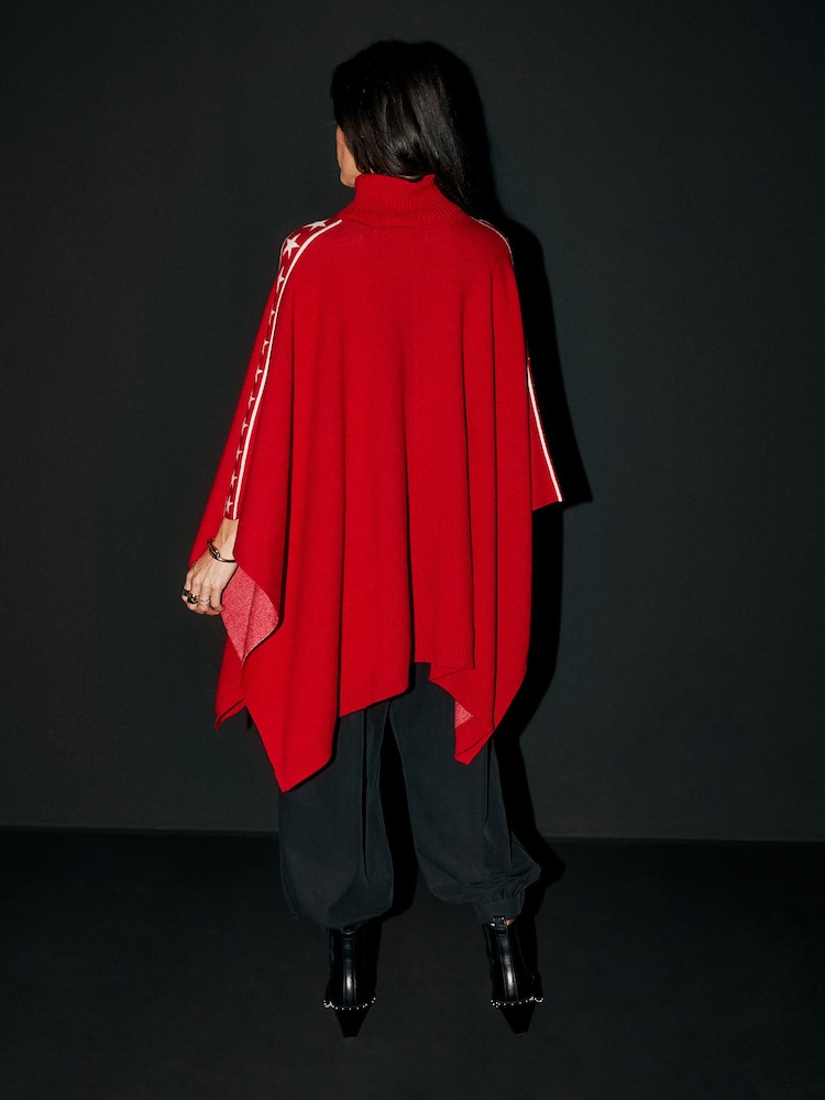 Pulang Bituin - Rockett St George Knitted Poncho - Larawan 2 ng 4 Pulang Bituin - Rockett St George Knitted Poncho - Larawan 2 ng 4