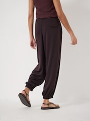 Hush Wine Sephy Bubble Hem Jersey Trousers - Image 3 of 5