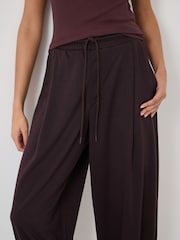 Hush Wine Sephy Bubble Hem Jersey Trousers - Image 4 of 5