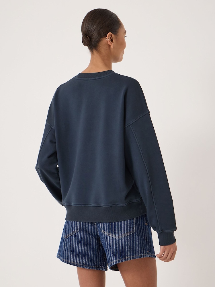 Hush Blue Salty Graphic Washed Sweatshirt - Image 2 of 5