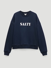 Hush Blue Salty Graphic Washed Sweatshirt - Image 5 of 5