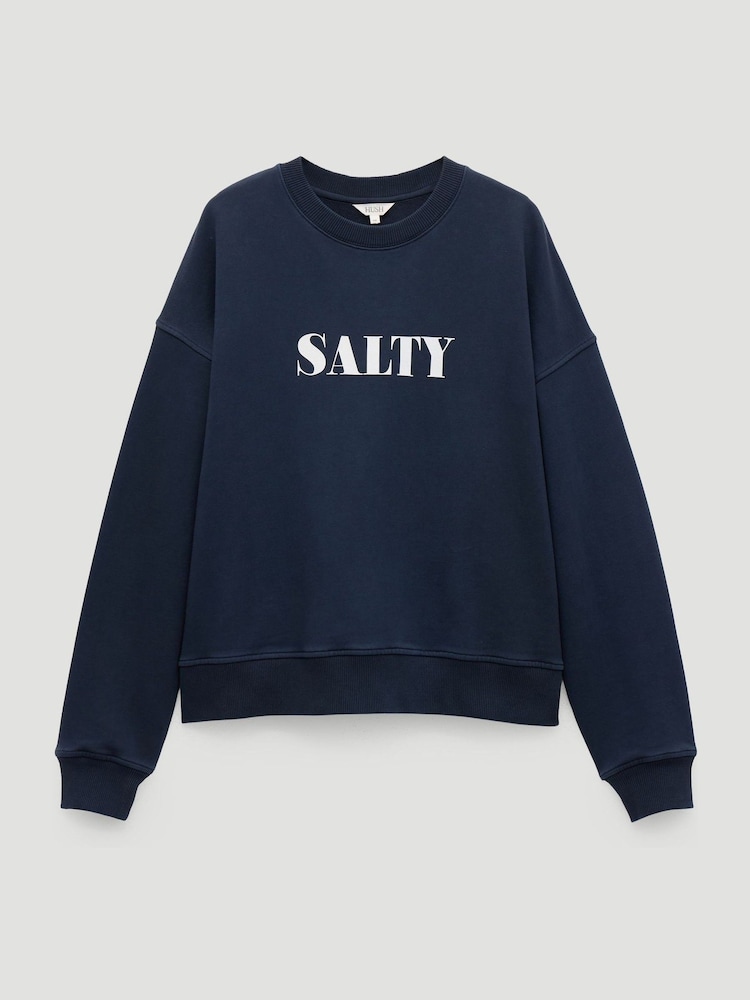 Hush Blue Salty Graphic Washed Sweatshirt - Image 5 of 5