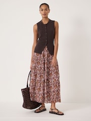 Hush Brown Ayana Button Ribbed Vest - Image 2 of 5