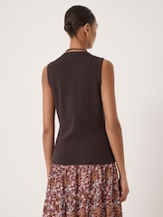 Hush Brown Ayana Button Ribbed Vest - Image 3 of 5