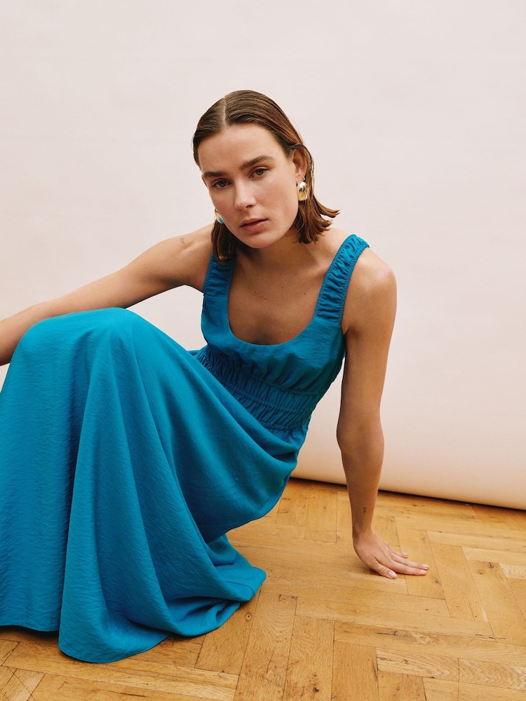 hush blue dress Buy Hush Blue Air Flow Gathered Straps Midi Dress from Next USA