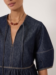 Hush Blue Betty Barrel Sleeve Denim Top - Image 4 of 5