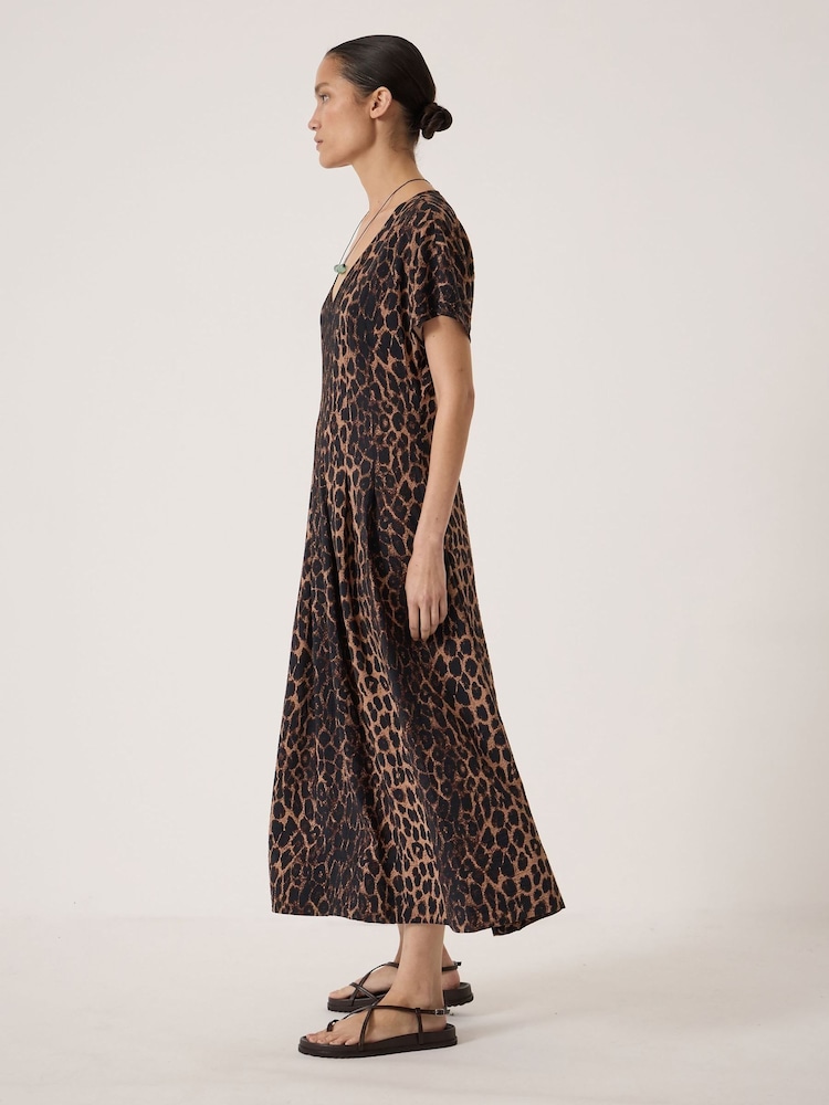 Hush Animal Bronte Pleated Air Flow Midi Dress - Image 2 of 5