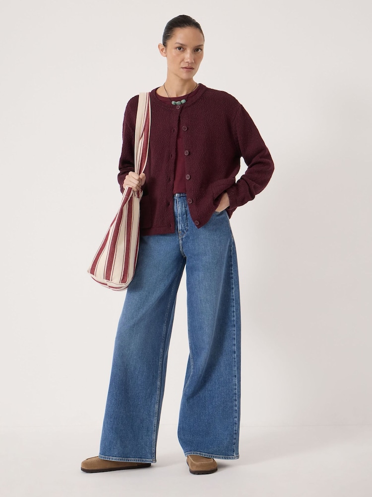 Hush Red Tess Textured Cotton Blend Cardigan - Image 2 of 5