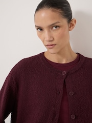 Hush Red Tess Textured Cotton Blend Cardigan - Image 4 of 5