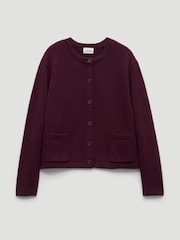 Hush Red Tess Textured Cotton Blend Cardigan - Image 5 of 5