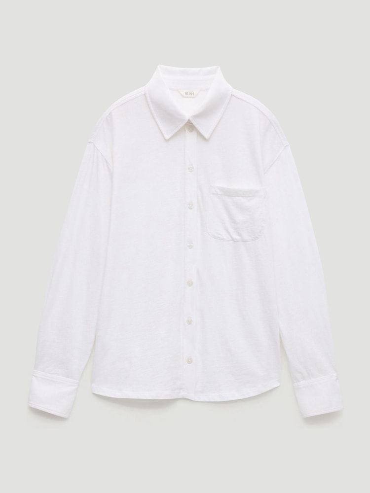 Hush White Jersey Slub Shirt - Image 5 of 5 Hush White Jersey Slub Shirt - Image 5 of 5