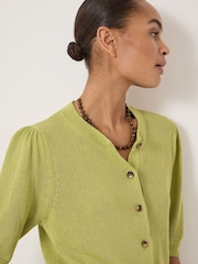 Hush Celeste Short Sleeve Linen Blend Cardigan - Bild 4 von 5