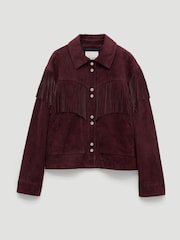 Hush Red Oona Fringe Suede Jacket - Image 5 of 5