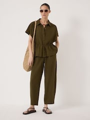 Hush Green Mirai Linen Short Sleeve Shirt - Image 1 of 5