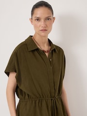 Hush Green Mirai Linen Short Sleeve Shirt - Image 4 of 5