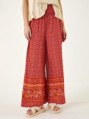 Naranja - Roman Paisley Wide Leg Trousers - Imagen 4 de 5