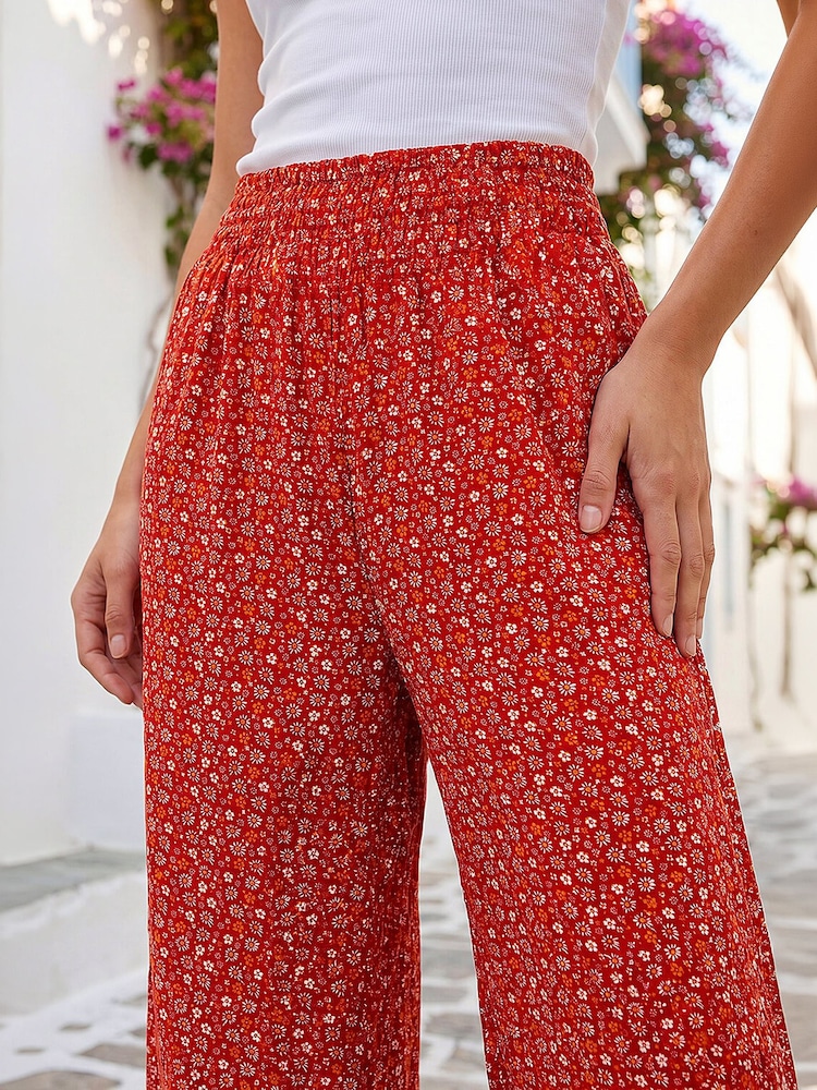 Roman Orange Paisley Wide Leg Trousers - Image 4 of 4 Roman Orange Paisley Wide Leg Trousers - Image 4 of 4