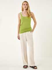 Roman Green Cotton Ric Rac Detail Vest - Image 2 of 5