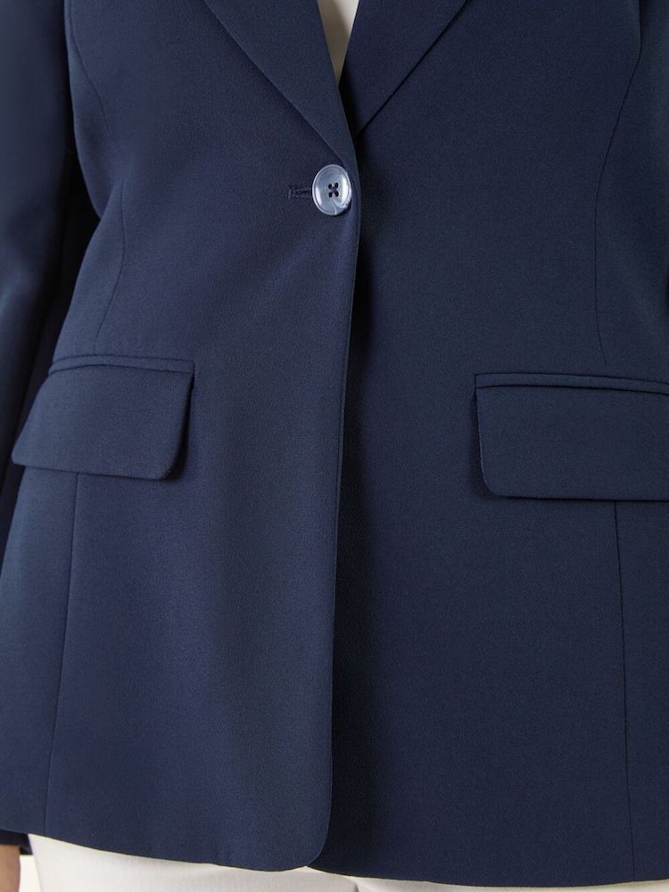 Roman Blue Rochette Longline Blazer - Image 5 of 5 Roman Blue Rochette Longline Blazer - Image 5 of 5