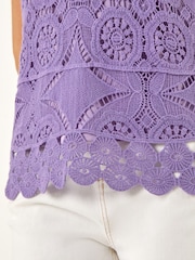 Roman Cotton Crochet Knit Vest Top - 画像 5 / 5