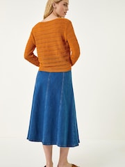 Top tricotat cu paiete Roman și cravată în față - Imaginea 3 din 5