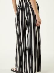 Roman Black Stripe Print Wide Leg Trousers - Image 2 of 5