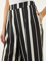Roman Black Stripe Print Wide Leg Trousers - Image 5 of 5