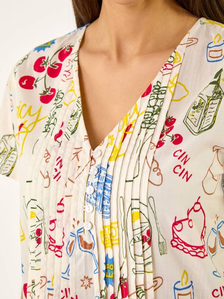 Roman Red Holiday Pleated Top - Image 5 of 5 Roman Red Holiday Pleated Top - Image 5 of 5