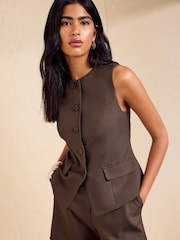Friends Like These Brown Check Tailored Waistcoat - Image 1 of 5