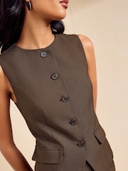 Friends Like These Brown Check Tailored Waistcoat - Image 4 of 5