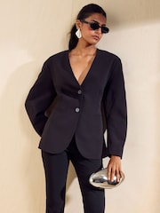 Friends Like These Black Cocoon Sleeve Blazer - Image 1 of 6