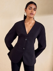 Friends Like These Black Cocoon Sleeve Blazer - Image 4 of 6