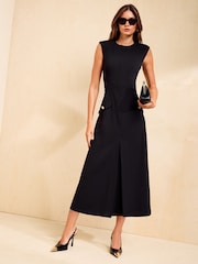 Friends Like These Black Pocket Midi Dress - Image 3 of 5