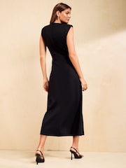 Friends Like These Black Pocket Midi Dress - Image 5 of 5