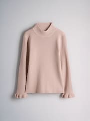 The Set 3 Pack Knitted Long Sleeve Roll Neck Rib Jumpers Pink/Cream - Image 2 of 6
