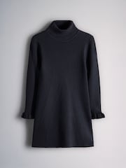 The Set 2 Pack Knitted Long Sleeve Roll Neck Rib Dresses Red/Green - Image 2 of 5