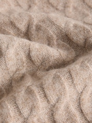 The Set Knitted Cable Crew Neck Jumper and Wide Leg Joggers Co-Ord Set Light Brown Marl - Image 10 of 10