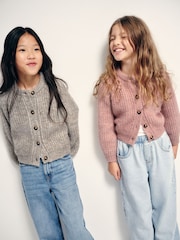 The Set 2 Pack Balloon Sleeve Knitted Cardigans Pink/Light Brown - Image 2 of 13